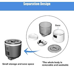 Bueteka Smart Feed Automatic Programmable Anti-Jamming Food Design Timed Cat Feeder, 4-lit, White