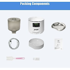 Bueteka Smart Feed Automatic Programmable Anti-Jamming Food Design Timed Cat Feeder, 4-lit, White