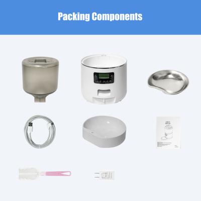 Show full view: Bueteka Smart Feed Automatic Programmable Anti-Jamming Food Design Timed Cat Feeder, 4-lit, White slide 9 of 11