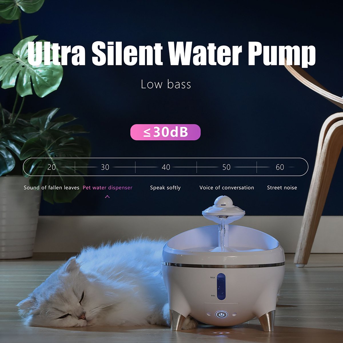 Bueteka Spaceship Ultra-Quiet Non-Skid Dog & Cat Water Fountain, 54.1-oz