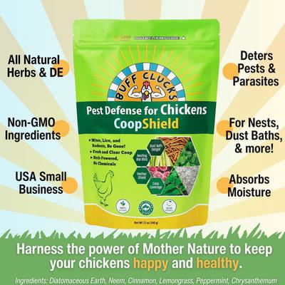 Show full view: Buff Clucks CoopShield Chicken Pest Control Powder, 12-oz bag slide 2 of 10