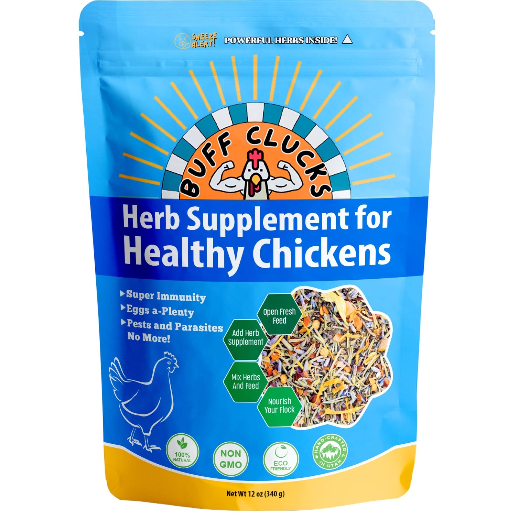 Buff Clucks Herb Chicken Supplement, 12-oz bag