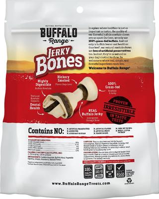 Show full view: Buffalo Range All Natural Grain-Free Jerky Bone Rawhide Dog Treats, 6 count slide 3 of 10