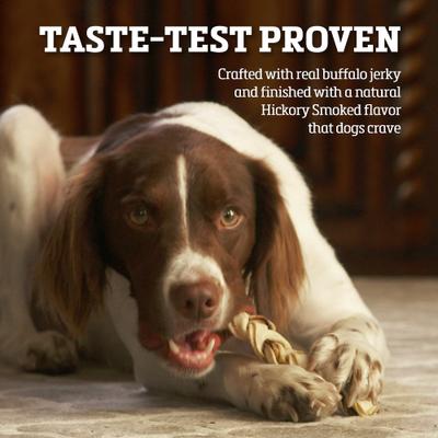Show full view: Buffalo Range All Natural Grain-Free Jerky Braid Rawhide Dog Treats, 10 count slide 4 of 10