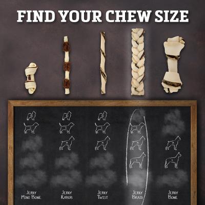 Show full view: Buffalo Range All Natural Grain-Free Jerky Braid Rawhide Dog Treats, 10 count slide 7 of 10