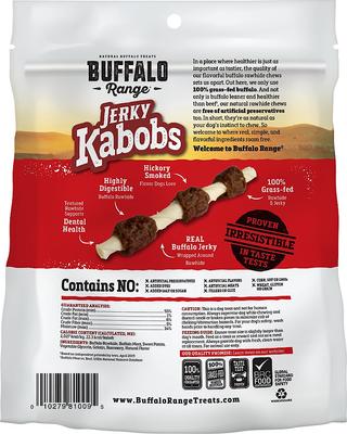 Show full view: Buffalo Range All Natural Grain-Free Jerky Kabob Rawhide Dog Treats, 18 count slide 3 of 10