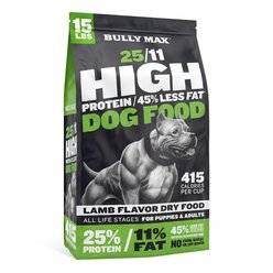 Bully Max 25/11 High Protein Low Fat Lamb Dry Dog Food, 15-lb bag