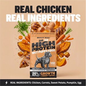 Bully Max 26/12 High-Protein Chicken Wet Puppy Food, 2-lb bag