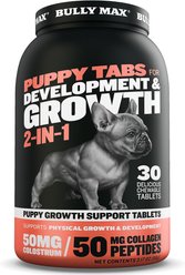 Bully Max 2-in-1 Development & Growth Tablet Supplement for Puppies, 3.2-oz bottle