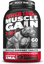 Bully Max 2-in-1 Muscle Gain Power Tabs Supplement for Dogs, 6.3-oz bottle