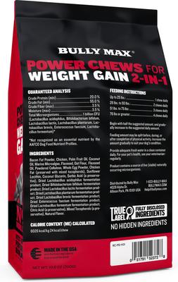 Show full view: Bully Max 2-in-1 Power Chews for Weight Gain Supplement for Dogs, 75 count slide 3 of 12