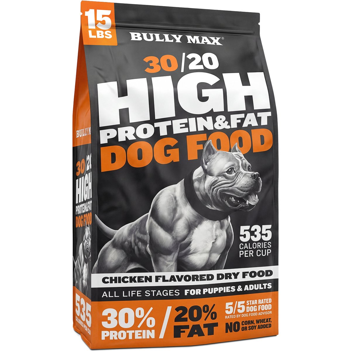 Bully Max 30/20 Adult High-Protein & Fat Chicken Dry Dog Food, 15-lb bag
