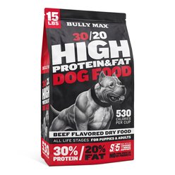 Bully Max 30/20 High Protein & Fat Beef Flavored Dry Dog Food, 15-lb bag