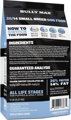 Show full view: Bully Max Adult 26/14 Small Breed Chicken Dry Dog Food, 5-Ib bag slide 3 of 12