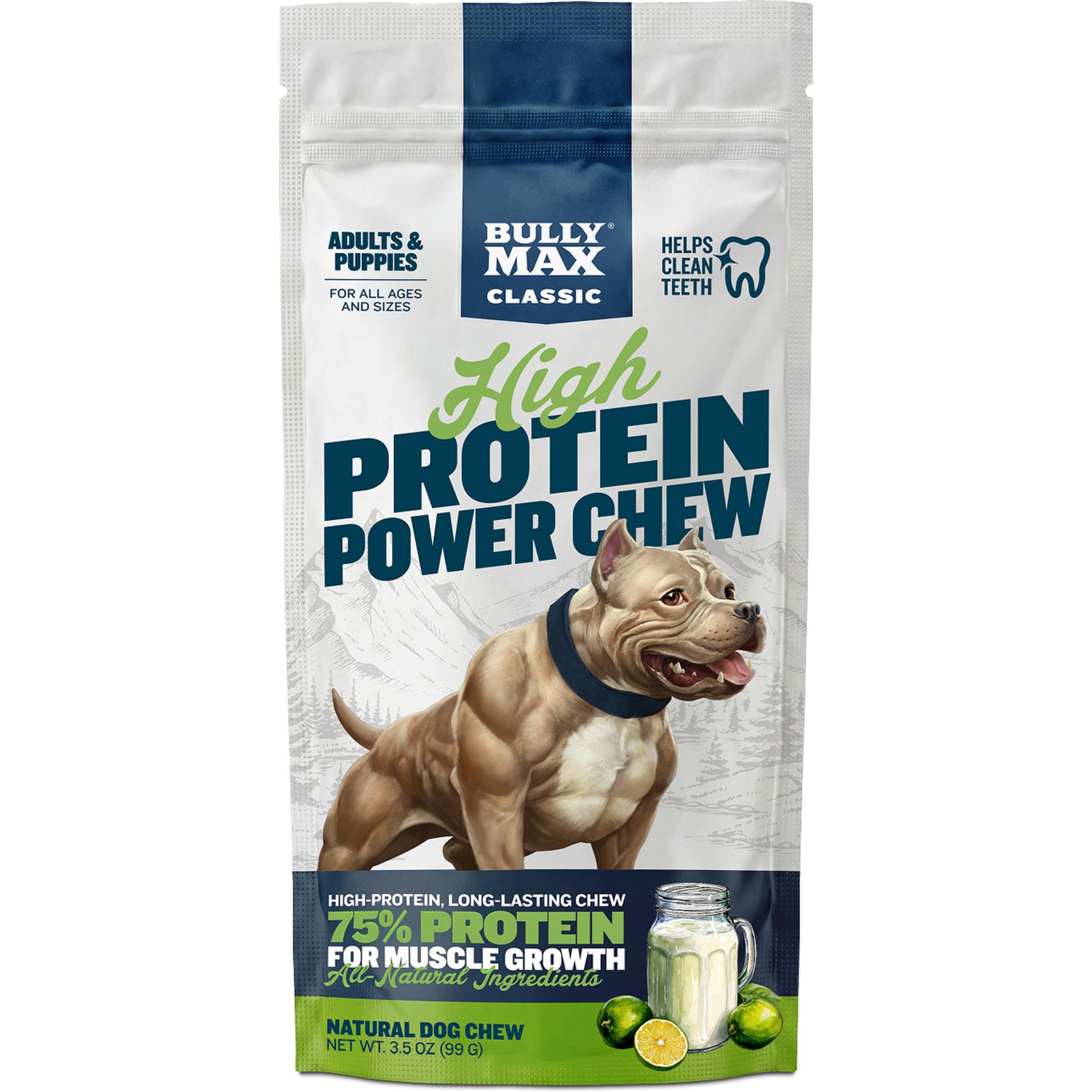 Bully Max High-Protein Power Dog Chew, 3.5-oz pouch