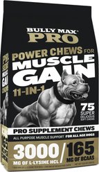 Bully Max Power Chews for Muscle Gain 11-in-1 Pro Supplement for Dogs 10.6-oz pouch