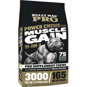 Bully Max Power Chews for Muscle Gain 11-in-1 Pro Supplement for Dogs 10.6-oz pouch