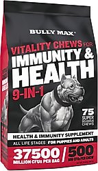 Bully Max Vitality Chews for Immunity & Health 9-in-1 Supplement for Dogs, 10.6-oz pouch