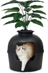 Bundle & Bliss Secret Litter Box Hidden Cat Litter Box Plant, Matt Black
