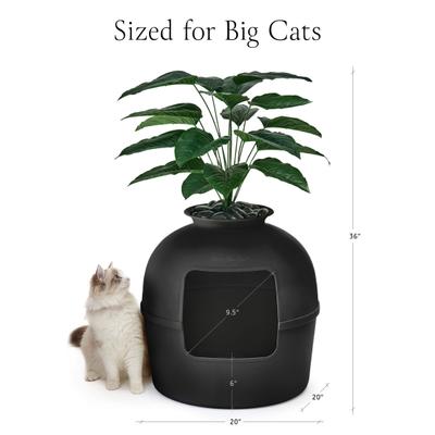 Show full view: Bundle & Bliss Secret Litter Box Hidden Cat Litter Box Plant, Matt Black slide 6 of 13