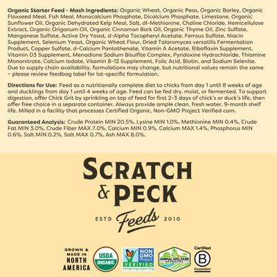 Show full view: Bundle: Scratch and Peck Feeds Chicken & Duck Starter Organic Starter Mash, 25-lb bag + Organic Herbs, 10-oz pouch + Starter Grit, 7-lb pouch slide 8 of 9