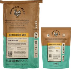 Bundle: Scratch and Peck Feeds Organic Chicken & Duck Feed 16% Layer Mash, 25-lb bag + Layer Grit, 7-lb pouch slide 2 of 9