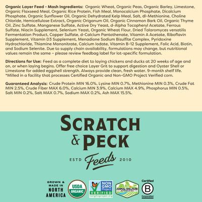 Show full view: Bundle: Scratch and Peck Feeds Organic Chicken & Duck Feed 16% Layer Mash, 25-lb bag + Layer Grit, 7-lb pouch slide 8 of 9