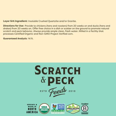Show full view: Bundle: Scratch and Peck Feeds Organic Chicken & Duck Feed 16% Layer Mash, 25-lb bag + Layer Grit, 7-lb pouch slide 9 of 9