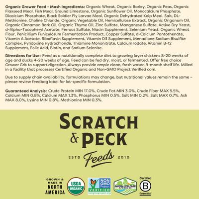 Show full view: Bundle: Scratch and Peck Feeds Organic Chicken & Duck Feed 17% Grower Mash, 25-lb bag + Organic Herbs, 10-oz pouch slide 8 of 9
