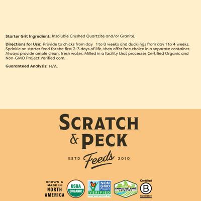 Show full view: Bundle: Scratch and Peck Feeds Organic Chicken & Duck Feed 20.5% Starter Mash, 25-lb bag + Starter Grit, 7-lb pouch slide 9 of 9
