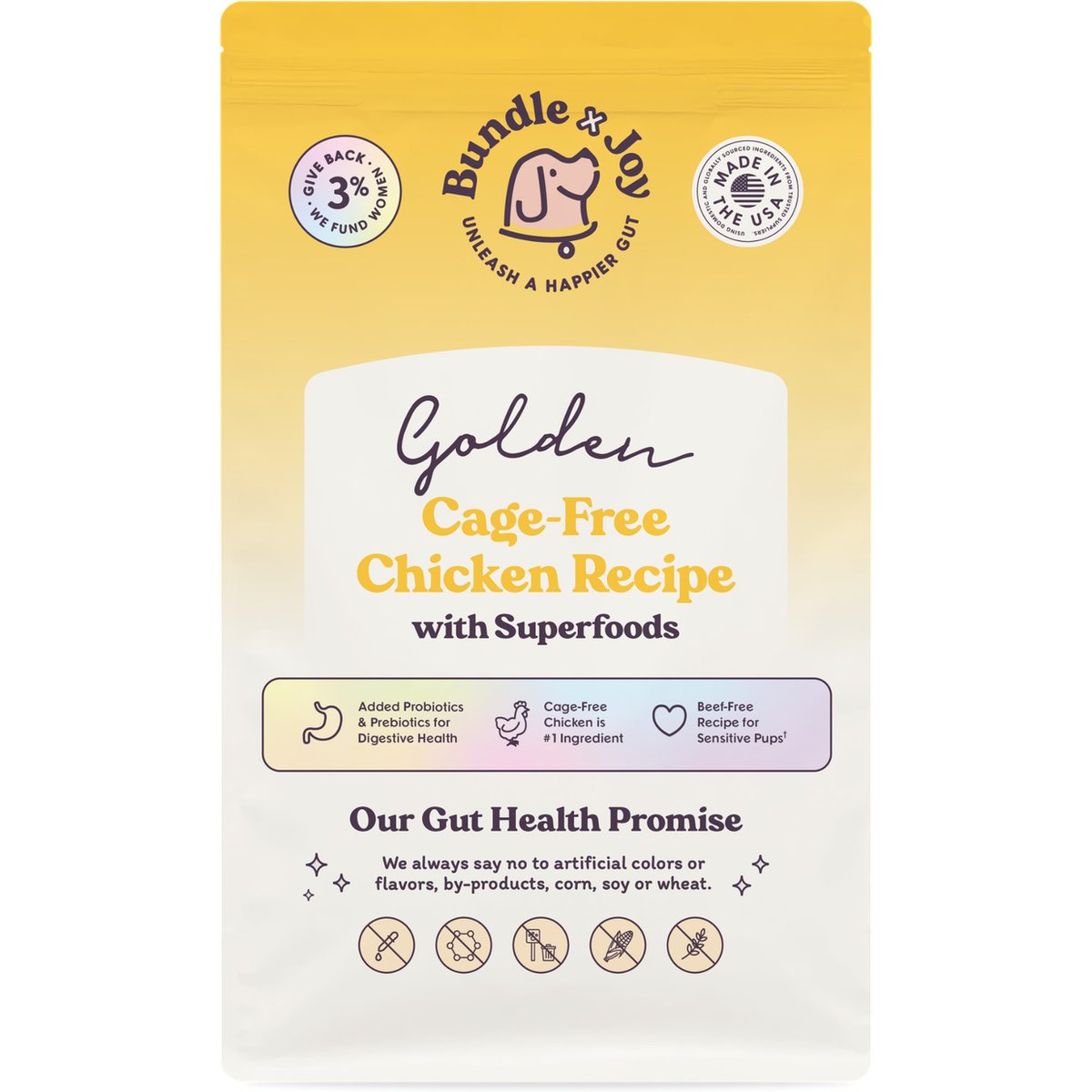 Bundle x Joy Golden Chicken Recipe Dry Dog Food, 4-lb bag