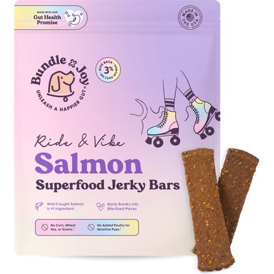 Bundle x Joy Bundle x Joy Ride & Vibe Salmon Grain-Free Superfood Bars Jerky Dog Treats, 16-oz bag