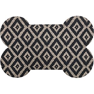 Bungalow Flooring Diamonds in the Ruff Placemat, Black, 18 x 27-in