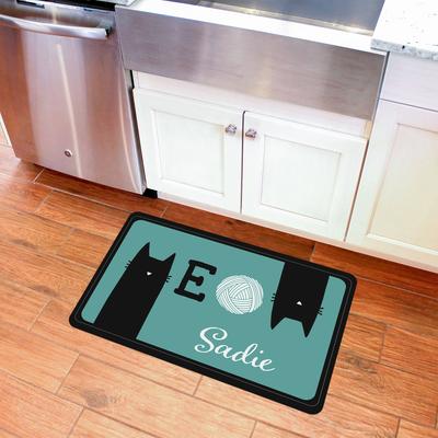 Show full view: Bungalow Flooring Meow Personalized Floor Mat, 22 x 36, Green slide 4 of 4