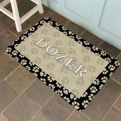 Show full view: Bungalow Flooring Paw Border Personalized Floor Mat, 23 x 36, Black slide 3 of 3