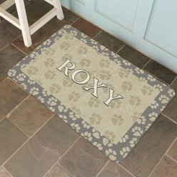 Bungalow Flooring Paw Border Personalized Floor Mat, 23 x 36, Gray slide 2 of 3