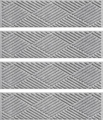 Show full view: Bungalow Flooring WaterHog Diamonds Stair Treads, 4 count, Medium Gray slide 2 of 5