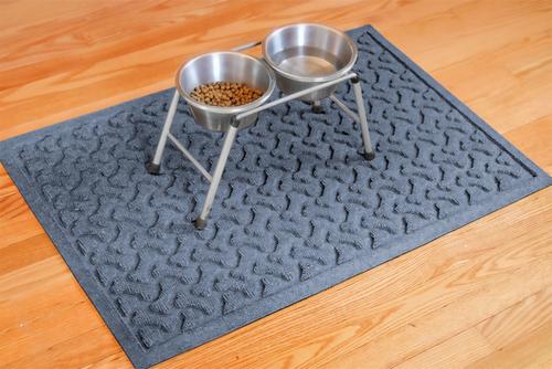 Show full view: Bungalow Flooring Waterhog Dog Bone Dog Dinner Mat, Bluestone, 27 x 18-in slide 3 of 9