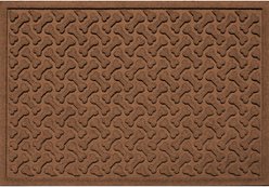 Bungalow Flooring Waterhog Dog Bone Dog Dinner Mat, Dark Brown, 27 x 18-in