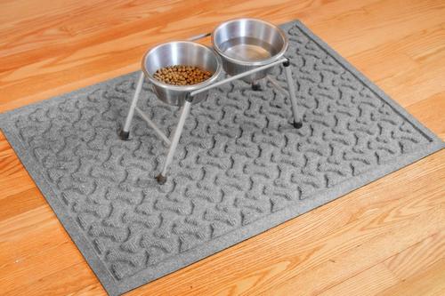 Show full view: Bungalow Flooring Waterhog Dog Bone Dog Dinner Mat, Medium Gray, 27 x 18-in slide 3 of 9