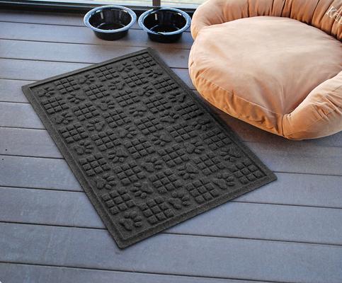 Show full view: Bungalow Flooring Waterhog Dog Paw Squares Floor Mat, 35 x 23-in, Charcoal slide 2 of 10