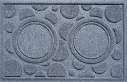 Bungalow Flooring Waterhog Dots Dog Dinner Mat, 27 x 18-in, Bluestone