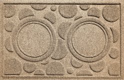 Bungalow Flooring Waterhog Dots Dog Dinner Mat, 27 x 18-in, Camel