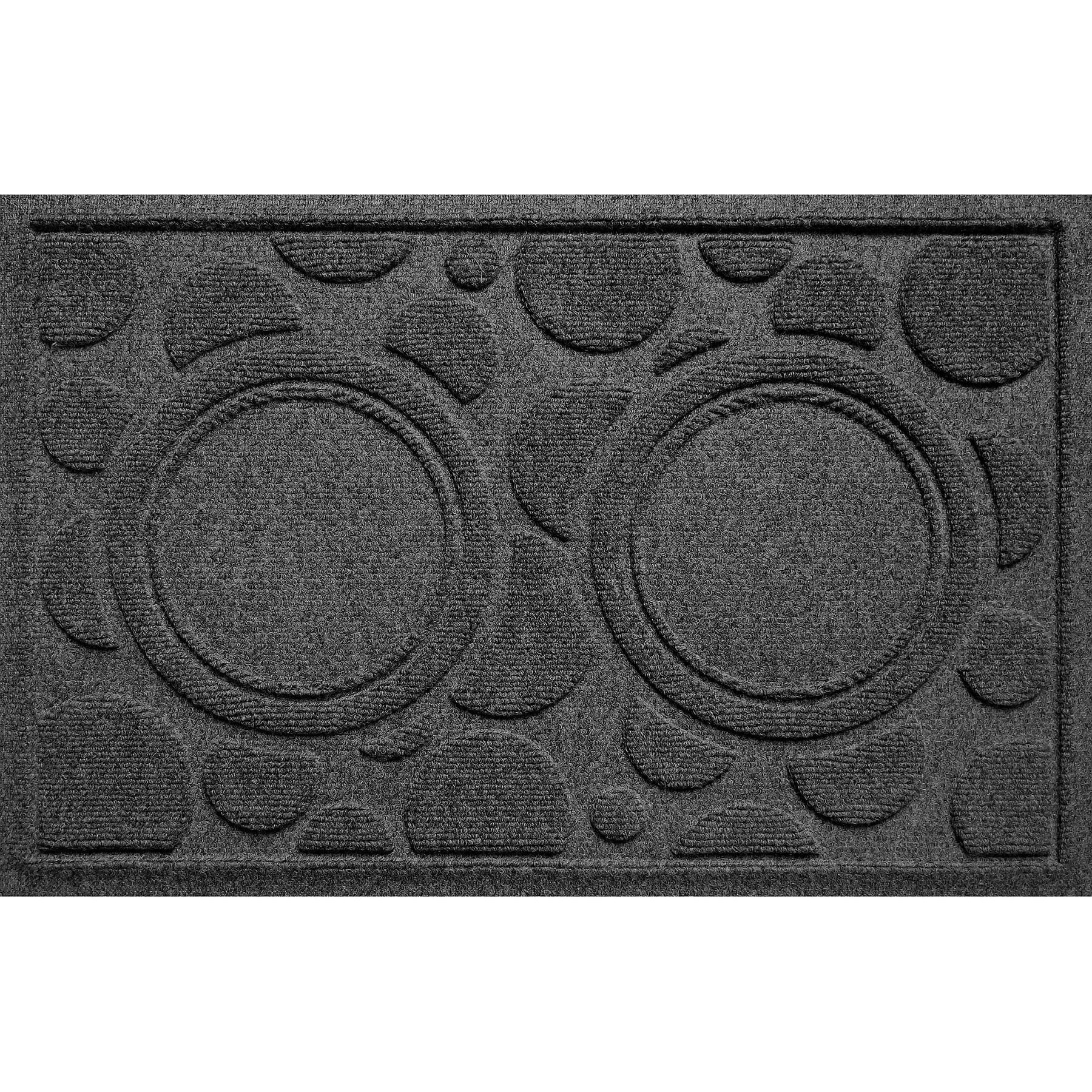 Bungalow Flooring Waterhog Dots Dog Dinner Mat, 27 x 18-in, Charcoal
