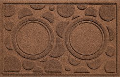 Bungalow Flooring Waterhog Dots Dog Dinner Mat, 27 x 18-in, Dark Brown