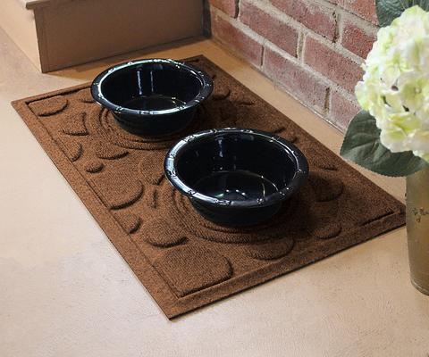 Show full view: Bungalow Flooring Waterhog Dots Dog Dinner Mat, 27 x 18-in, Dark Brown slide 2 of 12