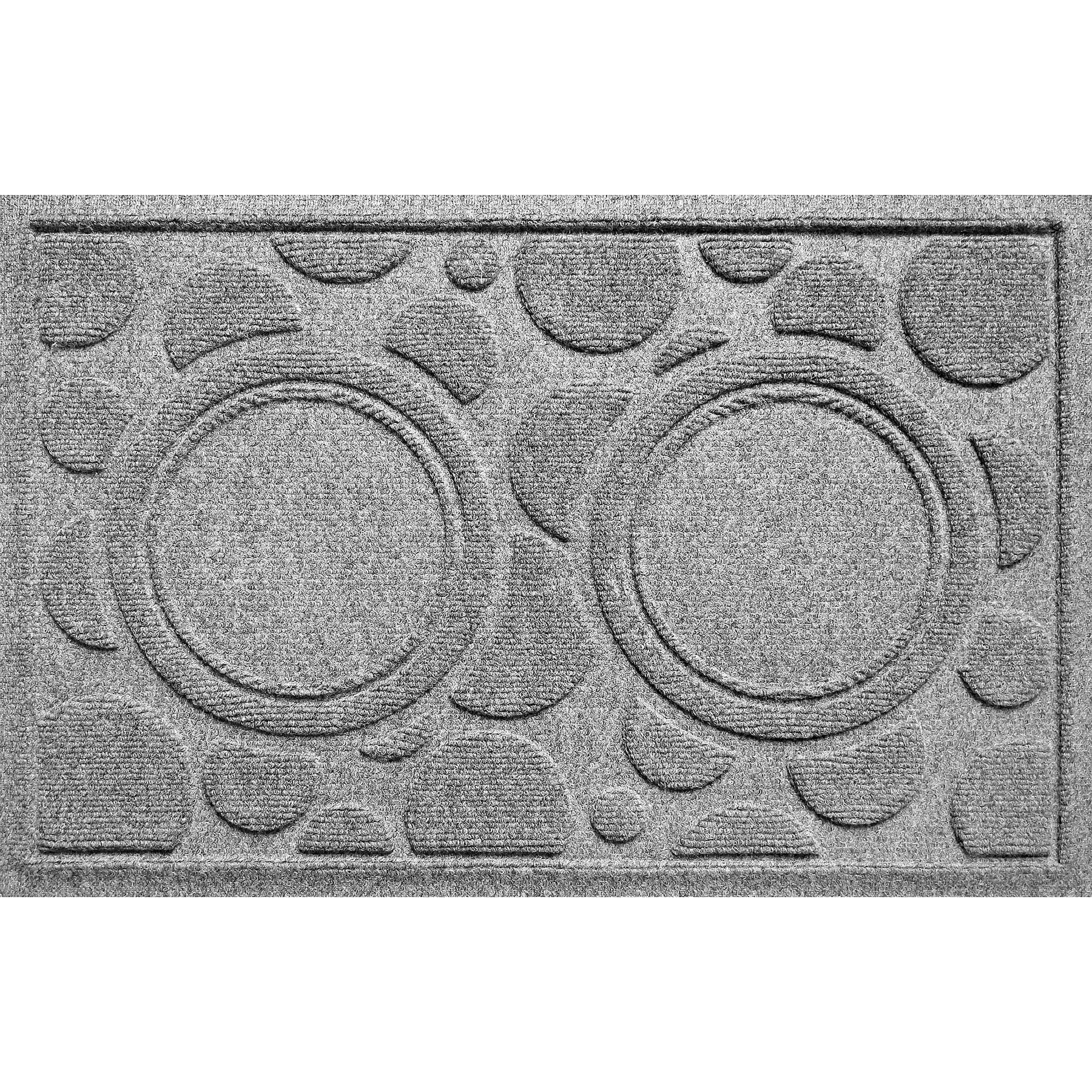 Bungalow Flooring Waterhog Dots Dog Dinner Mat, 27 x 18-in, Medium Gray