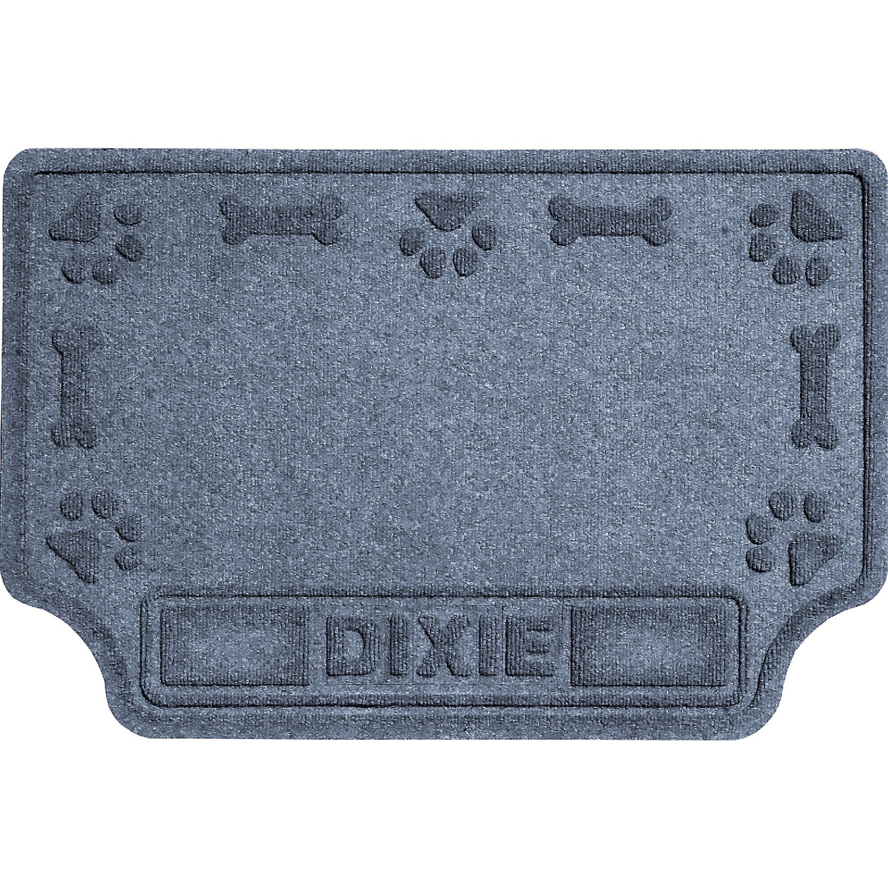 Custom Dog Dinner Mat, Bluestone, 27 x 18-in, Bungalow Flooring Waterhog Drool Hog Bone