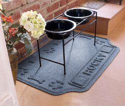 Bungalow Flooring Waterhog Drool Hog Dog Bone Personalized Dog Placemat, Bluestone, 27 x 18-in slide 2 of 5