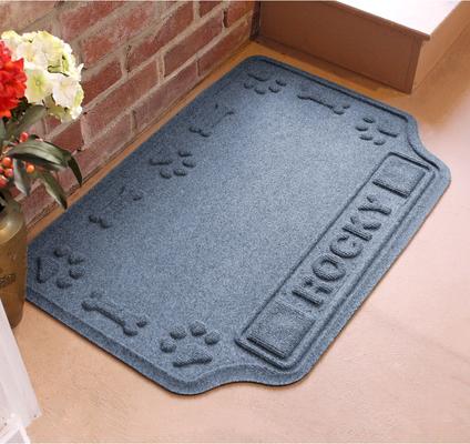 Show full view: Bungalow Flooring Waterhog Drool Hog Dog Bone Personalized Dog Placemat, Bluestone, 33 x 22-in slide 3 of 9